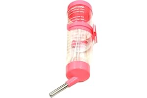 JJLFRESHENERS 125ML Hamster Water Bottle Steel Ball Design Non-drip Plastic Small Animal Auto Dispenser Pet Supplies Water Feeder for Hamster,Rabbit, Guinea Pig, Squirrel Pink Hanging Water Auto Dispenser