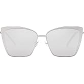 SOJOS Cateye Sunglasses for Women Fashion Mirrored Lens Metal Frame SJ1086