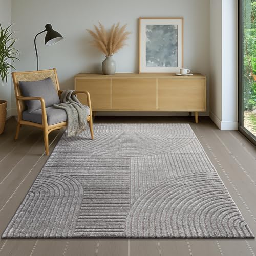 the carpet Everest - Moderner Kurzflor Teppich Hoch-Tief-Struktur, 3D-Effekt, weiche Oberfläche und hohe Flordichte, ideal für Wohnzimmer & Schlafzimm