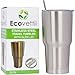 30oz Stainless Steel Tumbler Vacuum Insulated Double Wall Travel Coffee Cup + Splash Proof Lid + Stainless Steel Straw + Cleaning Brush + Gift Box Bundle