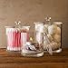 Superior Quality Plastic Apothecary Jars | Set of 3 by Luxe & Frill. Bathroom Organizer, Clear Canister/Container Good for Q-tips and Candy