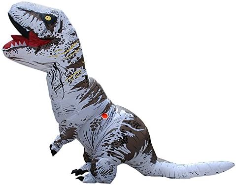 BIGPETS Inflatable Adult Dinosaur Costume T-Rex Cosplay Suit Fancy Dress Halloween (White)