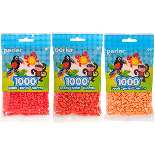 Perler Bead Bag 1000, 3-Pack - Tomato, Spice & Apricot