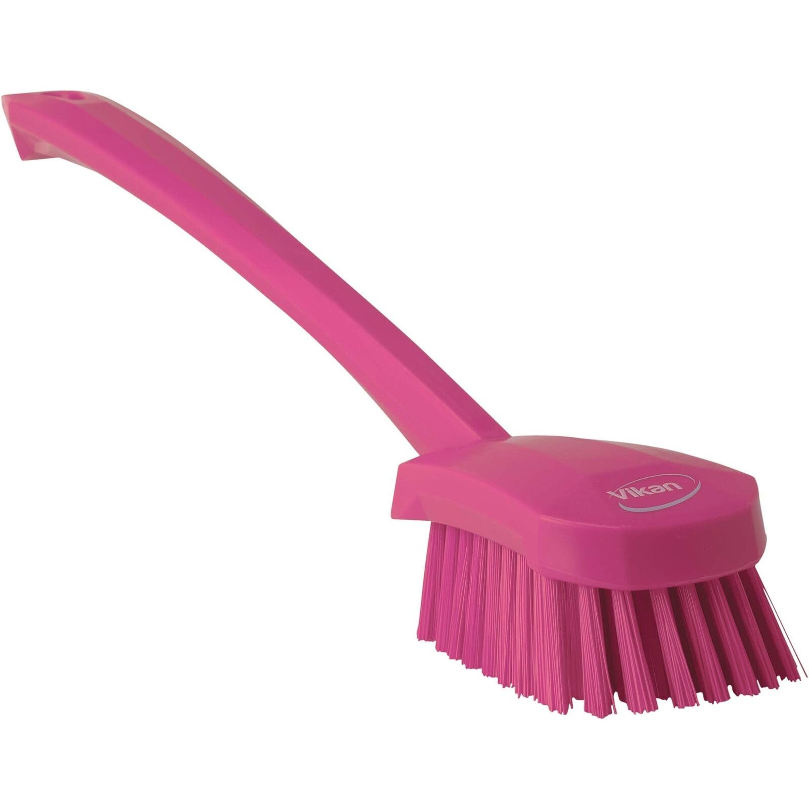 Vikan 41861 Washing Brush with long handle, 415 mm, Hard, Pink