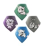 Cute Baby Bandana Drool Bibs - 4- Pack Set with Snaps - Soft and Absorbent Infant and Toddler Accessories - Perfect Baby Feeding Gift Set for Drooling, Feeding and Teething