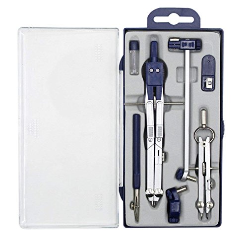 Geometry Compass Set,Aimeio Stainless Steel Circle Drawing Compasses Math Drafting Dividers Tool,5 Pack