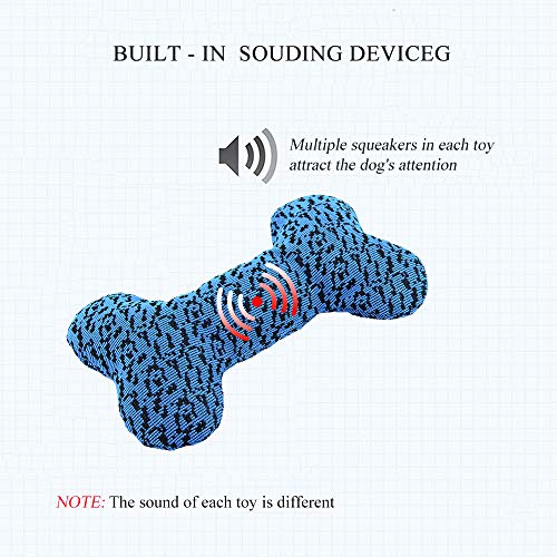 AXEN Cute Flyknit Durable Squeaky Bone Shaped Dog Toy for Aggressive Chewers, Flyknit Bone