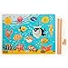 Magnetic Fishing Game Best Birthday Christmas Gifts for 1 2 3 4 Year Old Boy Girl with 2 Fishing Rods 14pcs Fish Magnet Game Fishing Puzzles for kids Toddlers Toys Fishing Toys Educational Toy