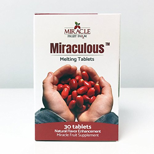 Miraculous Miracle Fruit Tablets, Non-GMO and Farm Grown in USA, Natural Flavor Enhancer, 30 Dissolvable Miracle Berry Tablets (Best Miracle Berry Tablets)