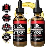 House of Healing Hemp Oil Drops :: 3000mg 2 Pack :: Hemp Seed Full Spectrum Extract :: May Help with Pain, Anxiety, Inflammation, Sleep + More! :: Zero THC CBD Cannabidoil :: Rich in Omega 3,6,9
