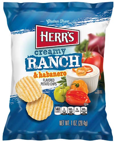 HERR'S Potato Chips, Honey BBQ, TX Pete Hot Sauce, Creamy Ranch Habanero, Salt & Vinegar, Baby Back Ribs, Ketchup Flavored, Gluten-Free, 1oz Bag (12-Pack) - Thumbnail 5