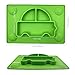 Innerneed One Piece Silicone Baby Placemat Kid Suction Divided Toddler Plate Feeding Plate Tray, Dishwasher and Microwave Safe, for Dining Table/Highchair (Green)