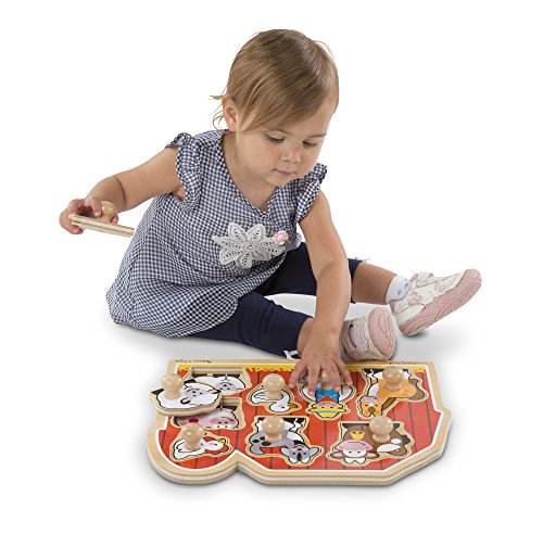 Melissa & Doug Large Farm Jumbo Knob Puzzle 8PC, 1 EA