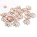PandaHall Elite Jewelry Making Metal Brass Multi-Petal Hollowed Bead Caps Flower Cup Shape Beads 12x3mm Rose Gold 20 Pcs a Bag
