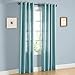 HLC.ME Pair of Light Blue Faux Silk Grommet Curtain Panels - 58" by 95" Inch
