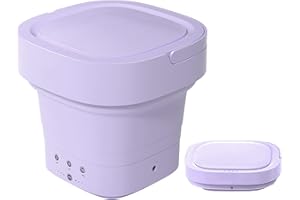ZIAERKOR 5L Portable Mini Washing Machine Lightweight travel, Small Clothes washer for apartments, Foldable washing machine Perfect for Camping, Travelling (5L PURPLE)