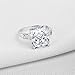 Erllo 5 Carats Square Cubic Zirconia Baguette CZ 3 Stone 925 Sterling Silver Engagement Wedding Rings