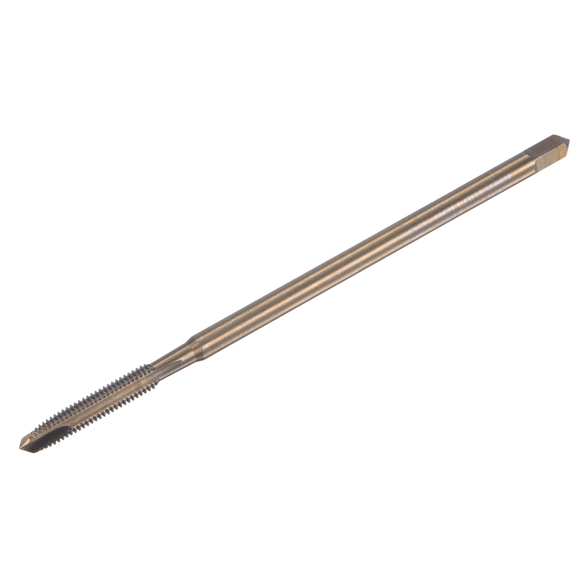 sourcing map Spiral Point Threading Tap M4 x 0.7, Metric Cobalt HSS (High Speed Steel) Titanium Plated Machine Straight Flute Thread Tap H2 Tolerance Grade
