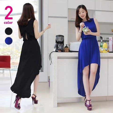 Amazon 無地 ノースリーブ フィッシュティル ワンピース Yy3558 青色 ワンピース チュニック 通販