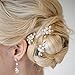 Unicra Wedding Pearl Hair Pins Hair Set Jewelry Decorative Bridal Hair Accessories for Brides and Bridesmaids Pack of 3 Silver