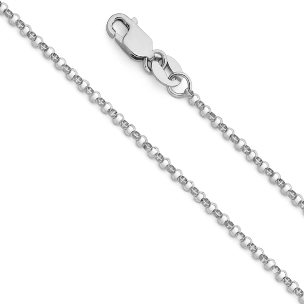 Jewels By Lux 14K White Gold Round Rolo 