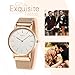 Watch,Mens Women Watch Luxury Fashion Rose Gold Super Thin Case Waterproof Analog Quartz Magnetic Mesh Band Wrist Watch