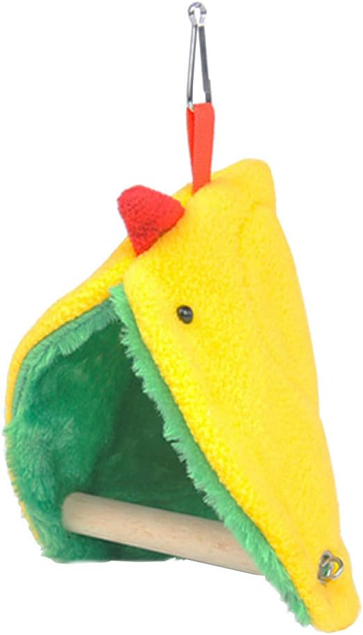 Winter Warm Bird Hammock Tent Parrots Hanging Nest Shed Hut，Small Birds Soft Plush Sleeping Bed Hideaway Cave for Parakeets Cockatiels Conures Lovebirds Finch，Cute Birdcage Perch Stand Swing Toy : Pet Supplies