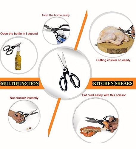 SupCooki Multi-Function Professional Kitchen Shears Super Sharp Stainless Steel Scissors - Thumbnail 6
