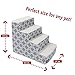 Majestic Pet 4 Step Portable Dog Stairs for Small Dogs to get on Bed Supports 25 lbs or Less – Dog Steps for High Bed with Machine Washable Cover – Pet Stairs for Cats Links Gray