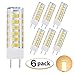DiCUNO G8 LED Bulb, Dimmable 6W Warm White 3000K, 110V Xenon 60w Halogen Replacement, Under Cabinet Counter Light, 6Pcs, Note: Must Check Size Before Purchase(See Picture 2 & 3)