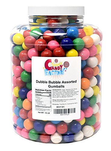 Gumballs Dubble Bubble Assorted 1 Inch Gum balls 24mm in Jar, 10 Pounds