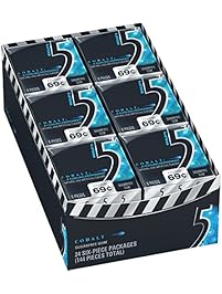 5 Gum Peppermint Cobalt Sugarfree Gum, 24 minipacks