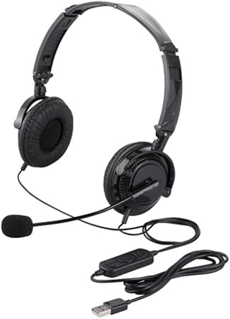 iBUFFALO 両耳ヘッドバンド式ヘッドセット USB接続/折りたたみタイプ ブラック BSHSUH13BK