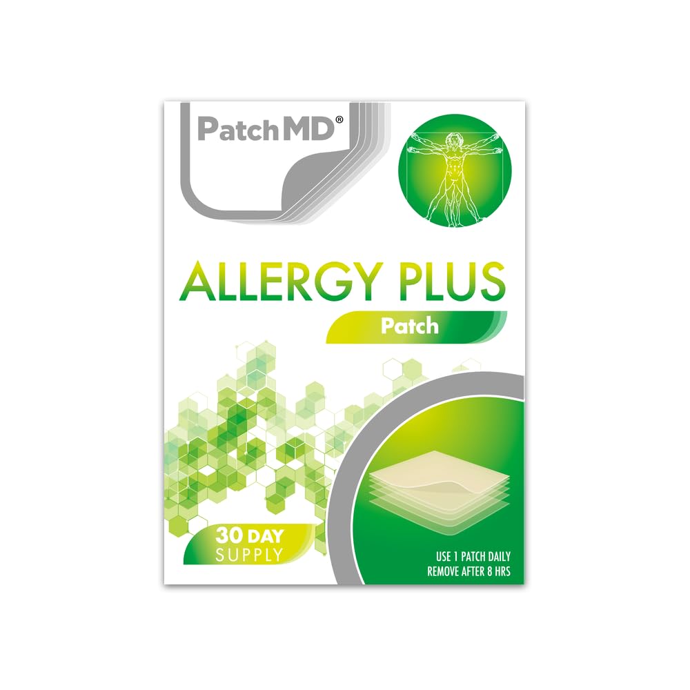 PatchMD – Allergy Plus Topical Patches – 100% Natural, May Help Reduce, Support, and Stabilise Inflammatory Allergic Reactions All Year Long– 30 Day Supply'