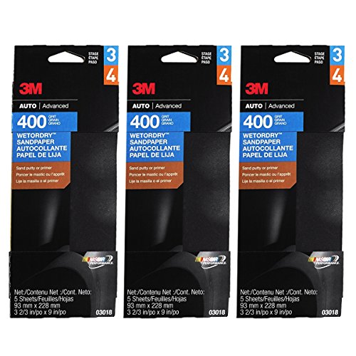 Set Of 15 Sheets 3M Sandpaper Fine WetorDry Sand Paper Home Automotive Repair