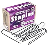 50 6-Inch Garden Landscape Staples Stakes Pins - USA Strong Pro Quality Built to Last. Weed Barrier Fabric, Ground Cover, Soaker Hose, Lawn Drippers, Irrigation Tubing, Wireless Invisible Dog Fence