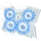 KLIM Wind Laptop Cooling Pad - Support 11 to 17 Inch Laptops, PS4-4 Fans - Light, Quiet, Powerful Cooling - Gamer USB Slim Portable Laptop Stand - New 2022 Version - Full White