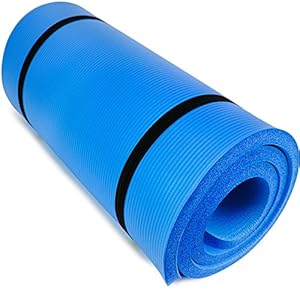 Crown Sports Exercise Mat 1 in Thick, 72 x 24 in with Arm Strap – Non-Slip Exercise Mat with High Density Foam for Yoga…
