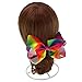 2PCS Large Hair Bows for Girls, iBiubiu 8inch Rainbow Cheer Bow Clip Boutique