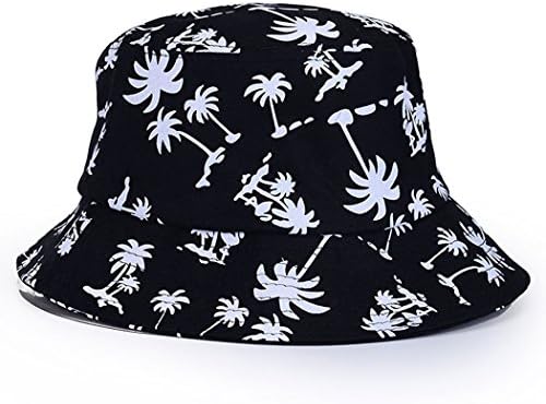 Zeafin Unisex Funky Print Bucket Hat Fishmen Outdoor Cap Black