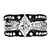 FlameReflection Black Stainless Steel Marquise Cubic Zirconia Wedding Ring Set Women Black White Stud Earrings Customized Engraving