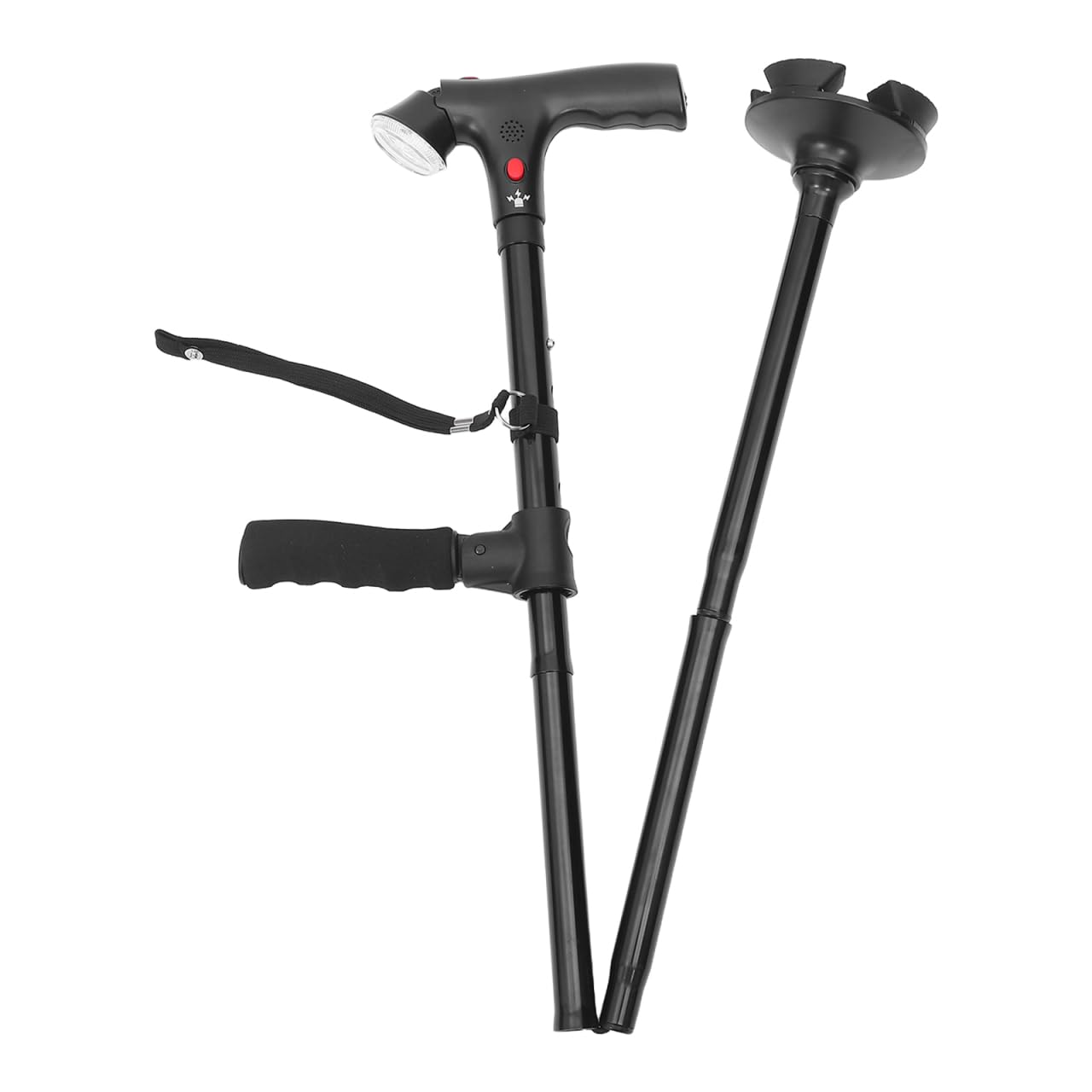 Artibetter Telescopic folding cane Led light foldable adjustable walking stick with alarm elder fathers mothers gifts