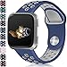 Wepro Bands Compatible with Fitbit Versa SmartWatch, Watch Silicone Replacement Band for Women Men Kids, Large, Blue on Gray