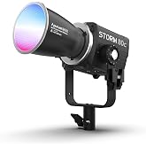 APUTURE Storm 80c Light, 80W Full-Color Compact Point Studio Light | CCT 1,800K-20,000K ,CRI 97+, TLCI 98+,15 Light Effects,APP Control Video Light