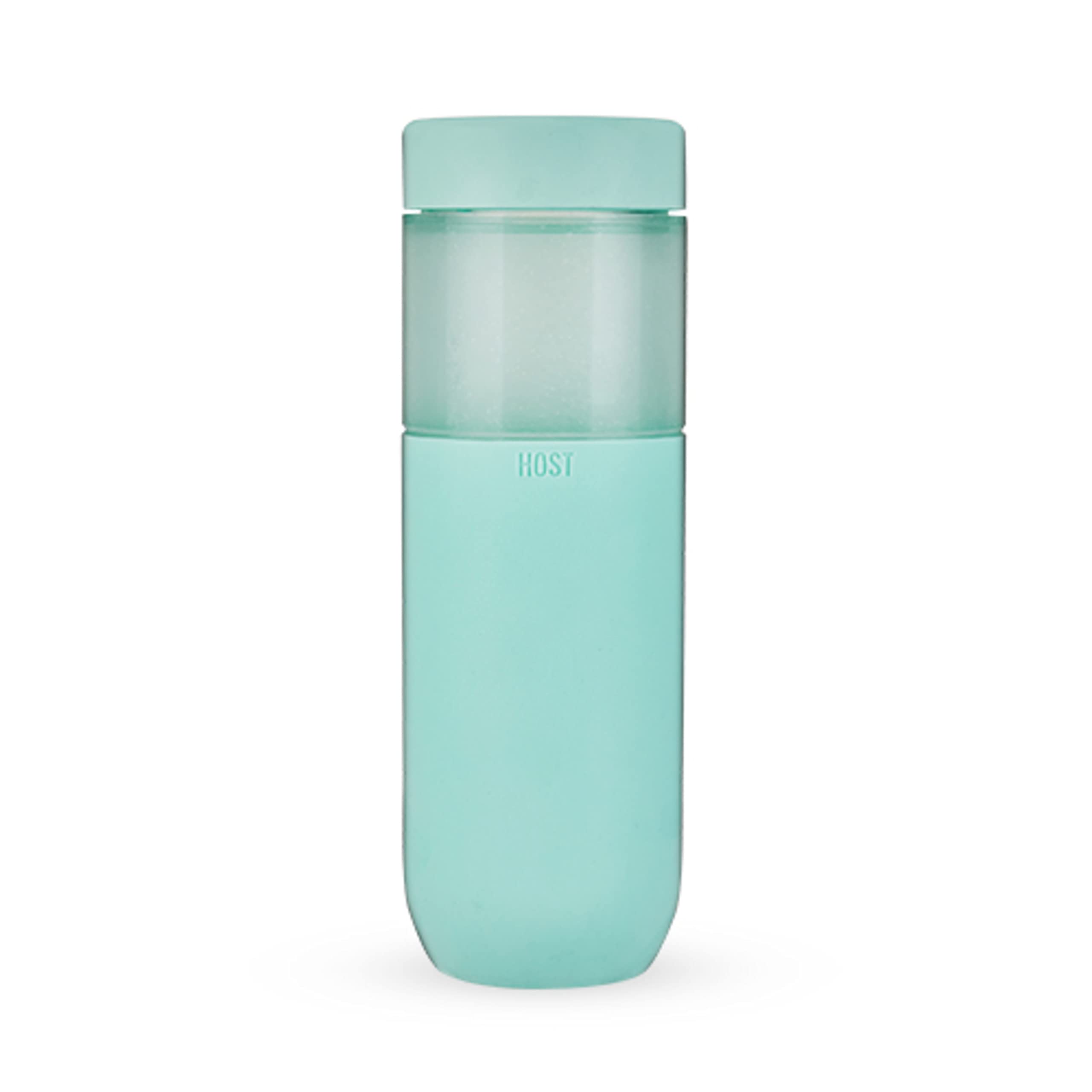 Host Freeze Double Walled Insulated Water Bottle Freezer Tumbler with Active Cooling Gel Stainless Steel Lid and Silicone Grip, Set of 1-20 oz (590ml) Plastic Bottle, Mint