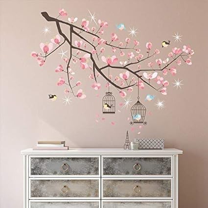 Walplus Swarovski Cristaux Et Cerisier En Fleur Autocollant