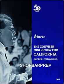 2018 - 2019 Barbri Bar Exam California Conviser Mini Review: Amazon.com