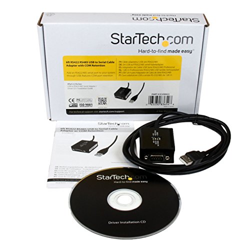 StarTech.com 6-Feet Professional RS422/485 USB Serial Cable Adapter with COM Retention ICUSB422 (Black)