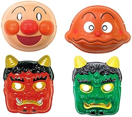 Amazon Co Jp 節分 お面 アンパンマン カレーパンマン 赤オニ 青オニ 各種1枚入 お面4種セット お楽しみグッズ 紙風船 付きセット おもちゃ
