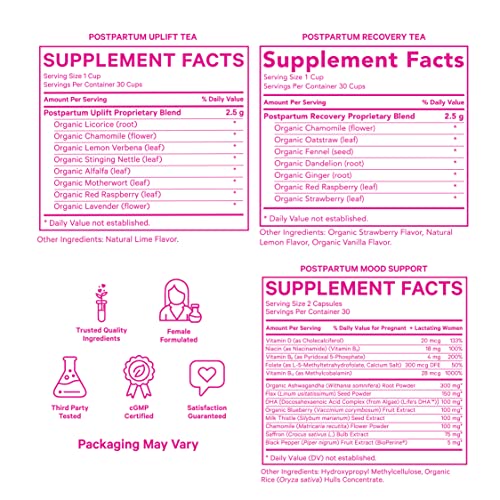 Pink Stork Postpartum Bundle Postpartum Recovery & Mood Support